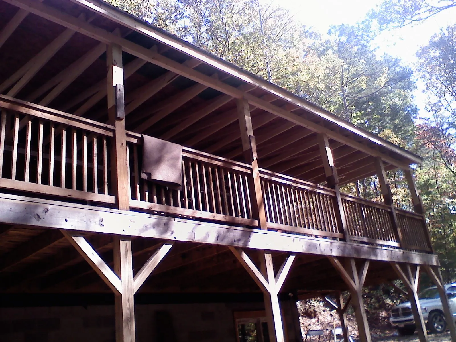 Timber framing under a new elevated porch and deck — Roof Leak Repair in Lawson by Roofing Brothers